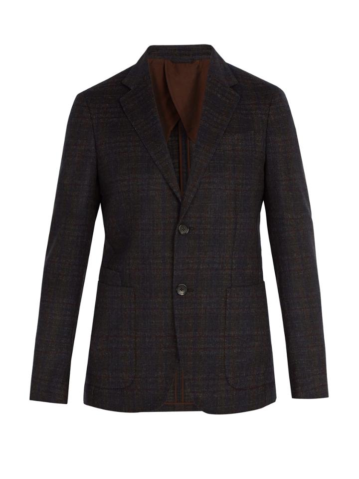 Ermenegildo Zegna Single-breasted Checked Wool Blazer