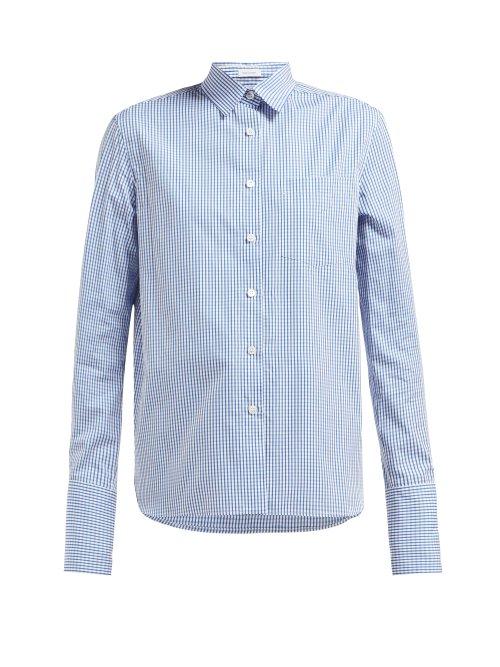 Matchesfashion.com Summa - Checked Cotton Poplin Shirt - Womens - Blue Multi