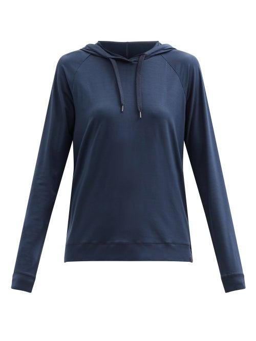 Ladies Lingerie Derek Rose - Basel 1 Modal-blend Hooded Sweatshirt - Womens - Navy