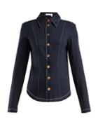 Matchesfashion.com See By Chlo - Contrast Stitch Slim Fit Shirt - Womens - Navy