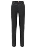 Matchesfashion.com Gabriela Hearst - Charles Leather Straight-leg Trousers - Womens - Black