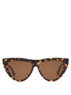 Matchesfashion.com Bottega Veneta - Cat Eye Tortoiseshell Acetate Sunglasses - Womens - Black