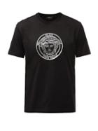Matchesfashion.com Versace - Medusa Logo-print Cotton-jersey T-shirt - Mens - Black