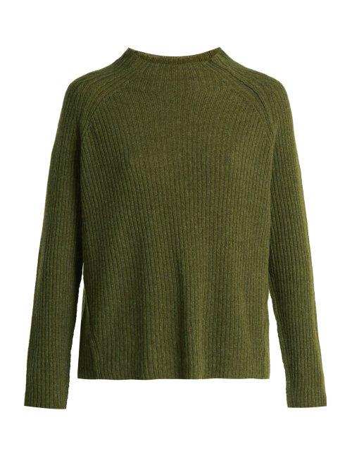 Matchesfashion.com Nili Lotan - Rylan Cashmere Ribbed Knit Sweater - Womens - Khaki