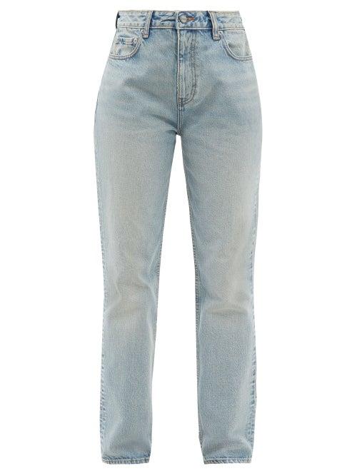 Ganni - High-rise Straight-leg Jeans - Womens - Light Denim