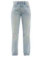 Ganni - High-rise Straight-leg Jeans - Womens - Light Denim