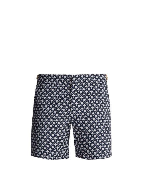 Matchesfashion.com Orlebar Brown - Bulldog Jacquard Swim Shorts - Mens - Blue Multi