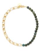 By Alona - Ayla Agate & 18kt Gold-plated Necklace - Womens - Green Gold