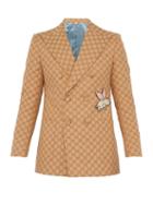 Matchesfashion.com Gucci - Gg Piglet Double Breasted Cotton Blend Blazer - Mens - Orange