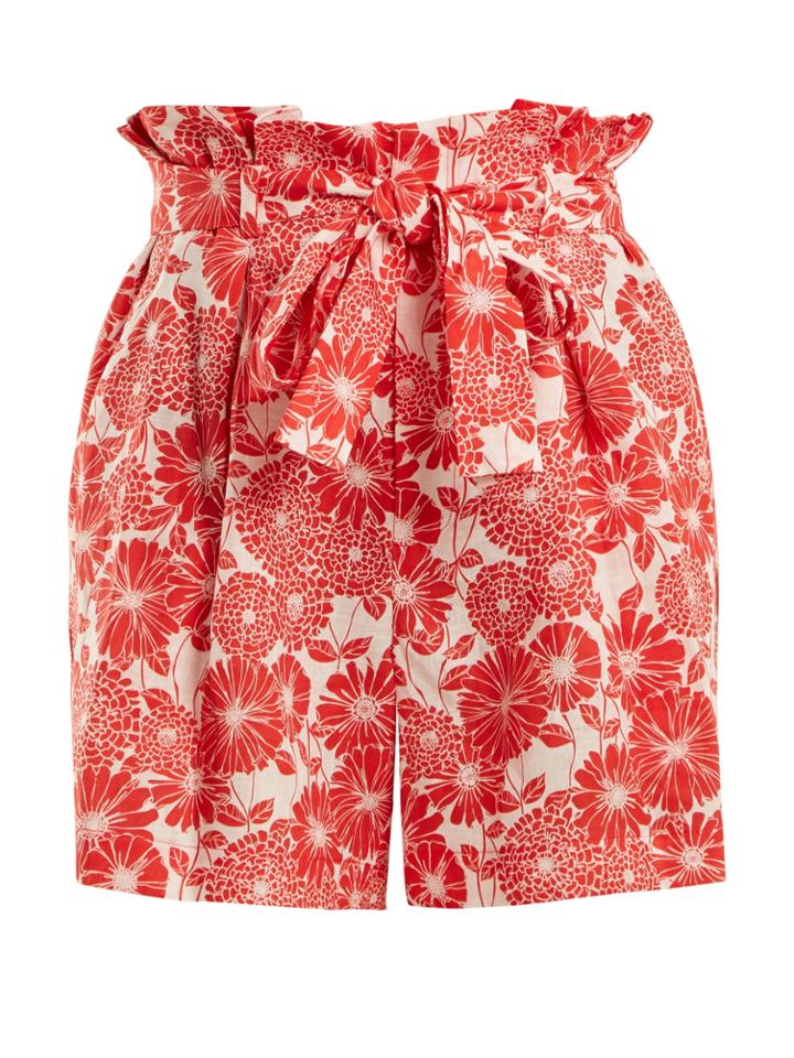 Lisa Marie Fernandez Tomto Floral-print Linen Shorts