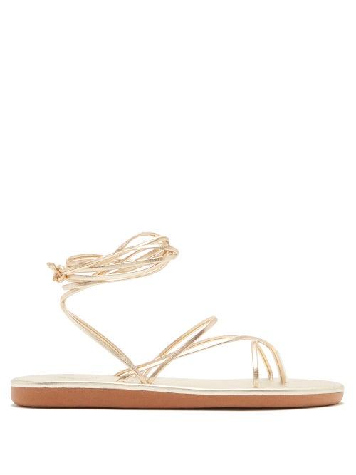 Matchesfashion.com Ancient Greek Sandals - String Wraparound Leather Sandals - Womens - Gold