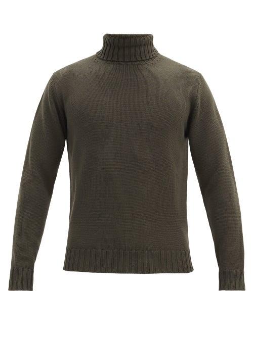 Matchesfashion.com Thom Sweeney - Roll-neck Wool Sweater - Mens - Green
