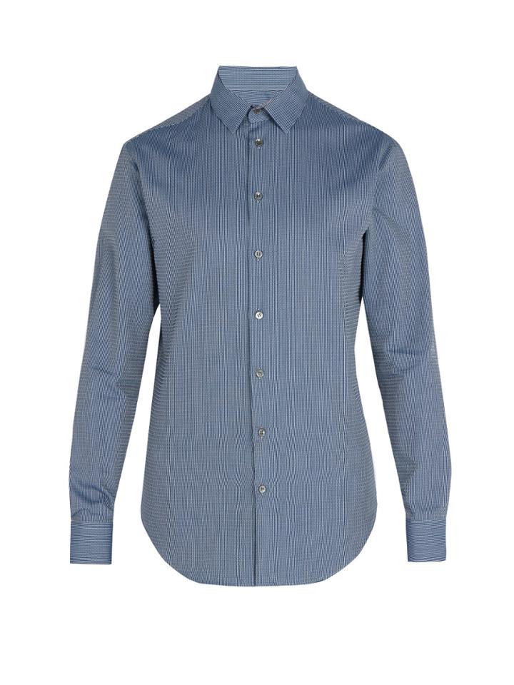 Giorgio Armani Zig-zag Pattern Cotton Shirt