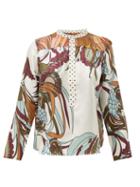 Matchesfashion.com La Prestic Ouiston - Romee Floral Print Silk Twill Shirt - Womens - White Multi