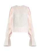 Matchesfashion.com Osman - Petra Round Neck Long Sleeved Jacquard Top - Womens - Pink