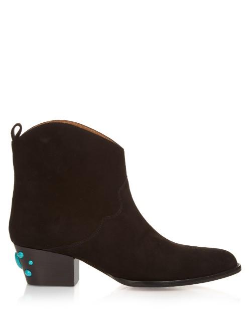 Aquazzura Cowboy Bootie Suede Ankle Boots