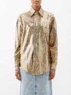 Vaquera - Sequinned Lam Shirt - Womens - Gold
