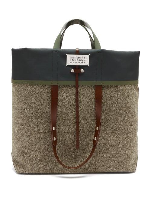 Maison Margiela - Cuffed-top Canvas Tote Bag - Mens - Green