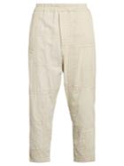 By Walid Morton Embroidered-panel Cotton Cropped Trousers