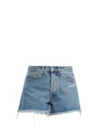 Off-white Contrast-panel High-rise Denim Shorts