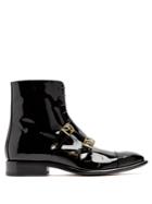 Jil Sander Monk-strap Patent-leather Ankle Boots