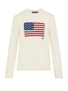 Matchesfashion.com Polo Ralph Lauren - Flag Intarsia Knitted Cotton Sweater - Mens - Cream