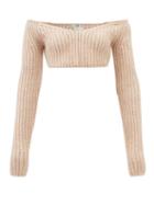 Fendi - Off-the-shoulder Cropped Top - Womens - Pink
