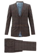 Matchesfashion.com Gucci - Jacquard-motif Checked Wool Two-piece Suit - Mens - Brown Multi