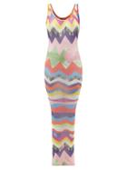 Matchesfashion.com Missoni Mare - Zigzag-print Sheer Mesh Maxi Dress - Womens - Multi