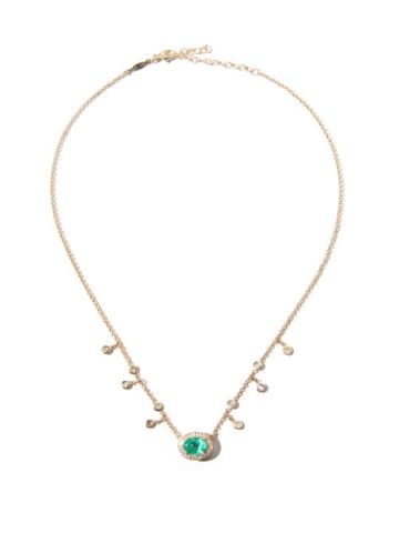 Ladies Fine Jewellery Jacquie Aiche - Shaker Emerald, Diamond & 14kt Gold Necklace - Womens - Green Gold
