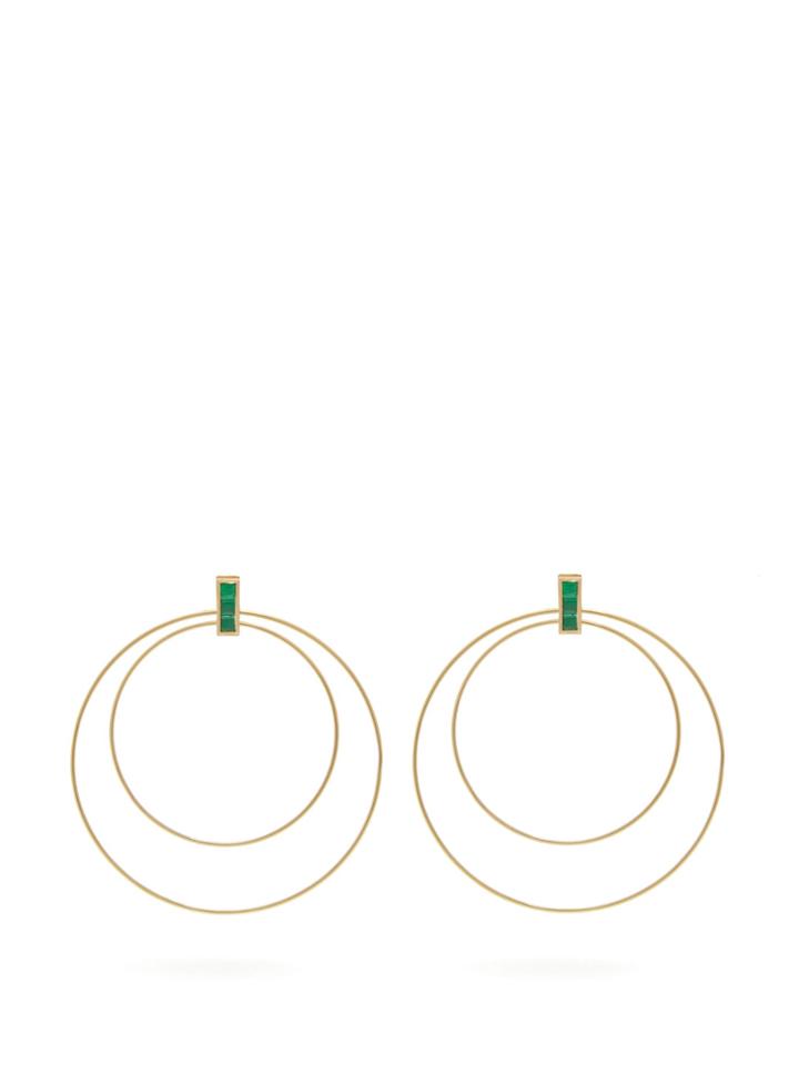 Ileana Makri Double Orbit Emerald & 18kt Gold Earrings