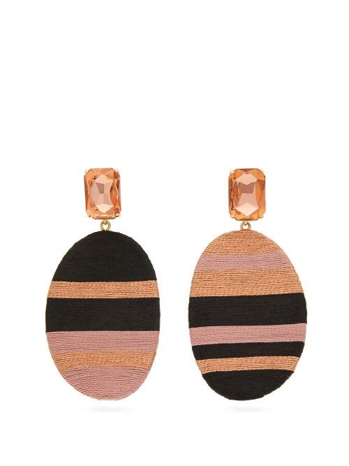 Matchesfashion.com Maryjane Claverol - Julieta Crystal And Disc Drop Earrings - Womens - Pink