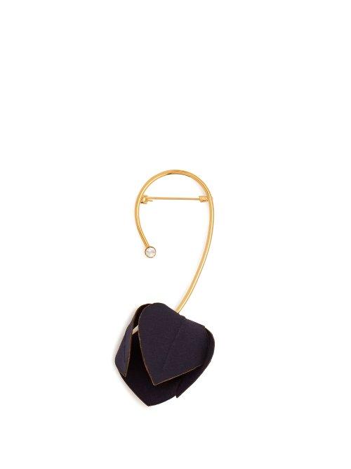 Matchesfashion.com Marni - Fabric Flower Brooch - Womens - Navy