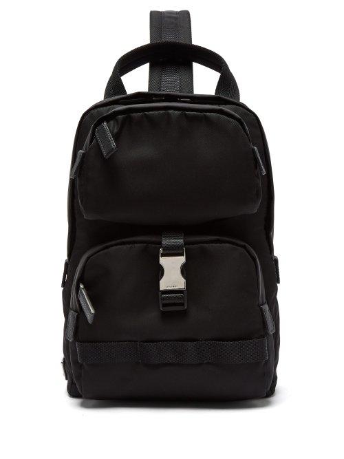 Matchesfashion.com Prada - Nylon Single Strap Cross Body Backpack - Mens - Black