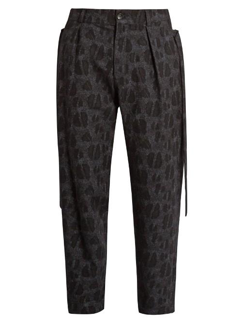 Damir Doma Picasso Wool And Cotton-blend Jacquard Trousers