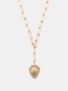Zo Chicco - Lion Diamond & 14kt Gold Lariat Necklace - Womens - Gold Multi