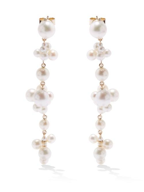 Ladies Fine Jewellery Sophie Bille Brahe - Celie Pearl & 14kt Gold Drop Earrings - Womens - Pearl