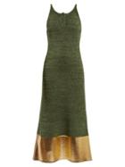 Matchesfashion.com Jw Anderson - Foil Panel Sleeveless Knit Dress - Womens - Green