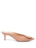 Matchesfashion.com Gianvito Rossi - Ruby 55 Patent Leather Mules - Womens - Nude