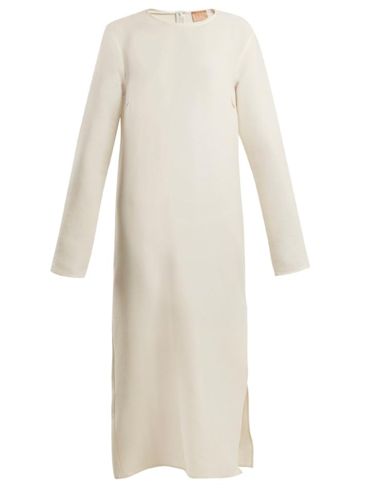 Albus Lumen Elle Wool And Silk-blend Dress