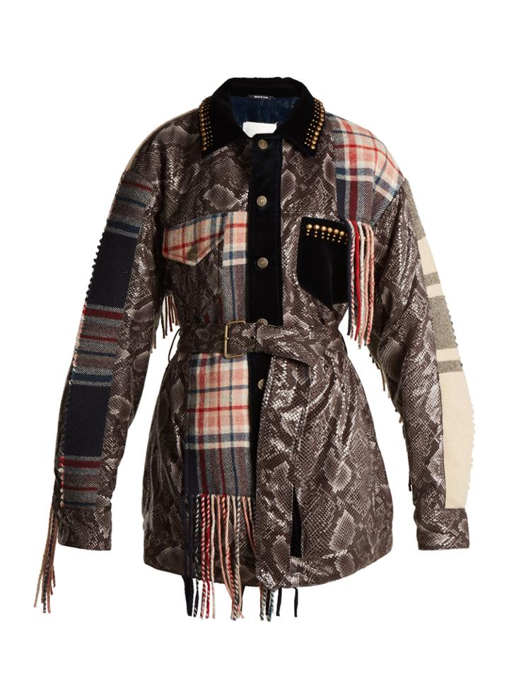 Maison Margiela Checked And Python-print Jacket