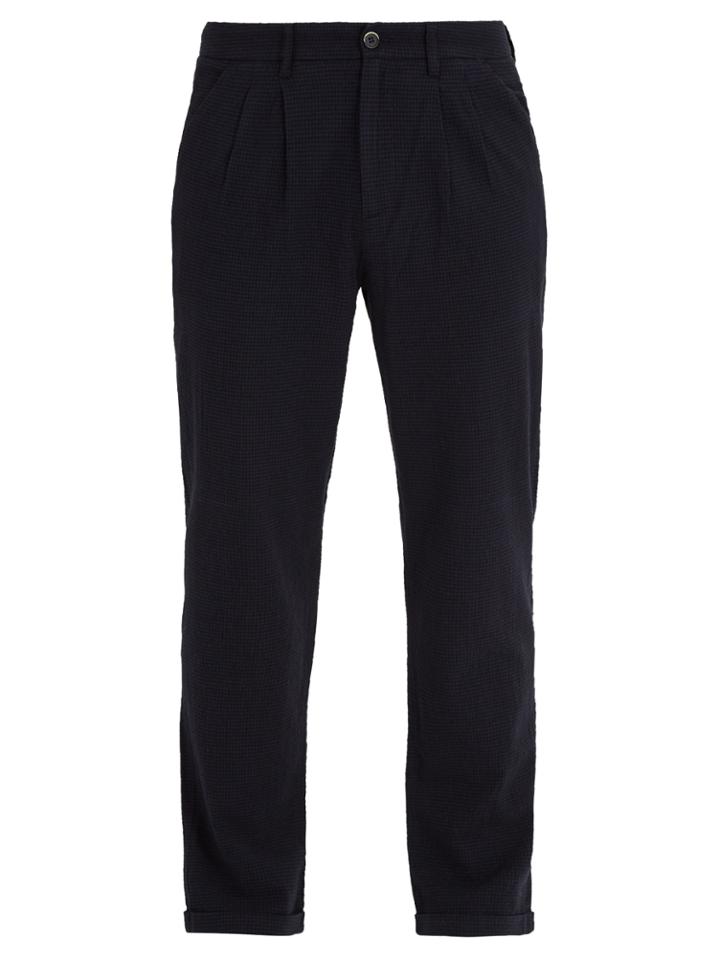 Barena Venezia Pleated-front Straight-leg Gingham Trousers
