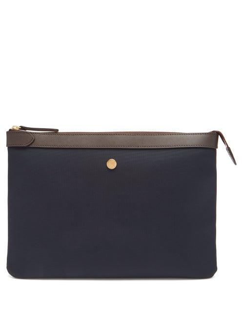 Matchesfashion.com Mismo - Canvas & Leather Pouch - Mens - Navy
