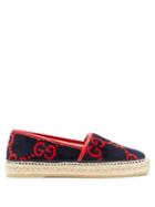 Matchesfashion.com Gucci - Pilar Gg Pattern Velvet Espadrilles - Womens - Navy