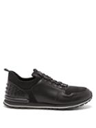 Matchesfashion.com Tod's - Low Top Leather And Neoprene Trainers - Mens - Black