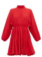 Matchesfashion.com Rhode - Caroline Godet Insert Crepe Mini Dress - Womens - Red