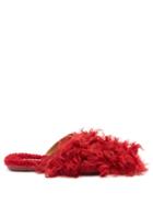 Matchesfashion.com Molly Goddard - X Ugg Shearling Slippers - Womens - Red