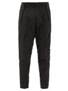 Bianca Saunders - Misfit Creased Twill Cropped Trousers - Mens - Black