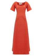 Matchesfashion.com Ace & Jig - Jamie Striped Cotton Jacquard Maxi Dress - Womens - Red