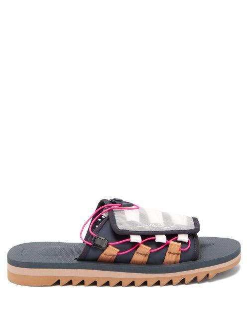 Matchesfashion.com Suicoke - Dao-2 Toggle-laced Canvas Slides - Mens - Navy Multi